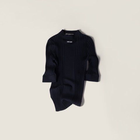 Miu Miu Ribbed knit wool sweater
