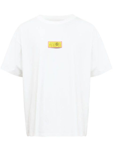 MM6 Maison Margiela numbers motif-patch cotton T-shirt 2137 фото