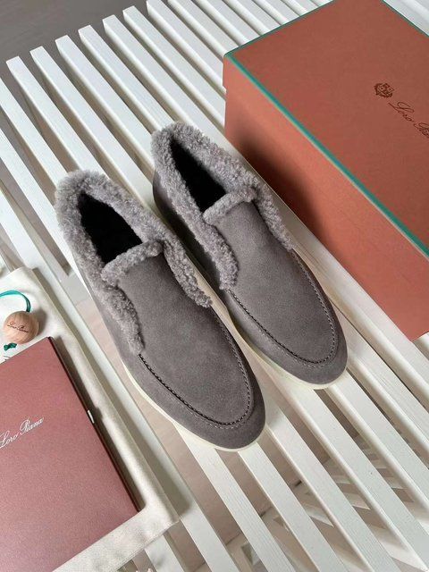 Loro Piana classic loafers with fur