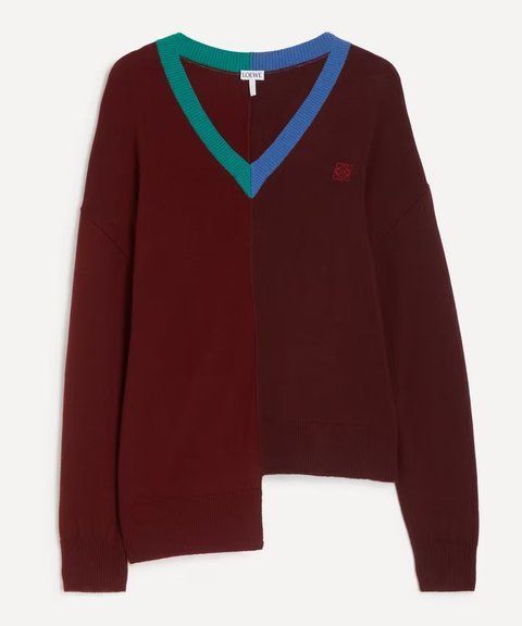 Loewe Asymmetric Wool V-Neck Jumper
