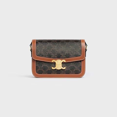 Celine Classique Triomphe Bag in Triomphe Canvas and Calfskin 3355 фото