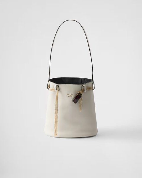 Prada Buckle leather bucket bag with jeweled belt 2004 фото