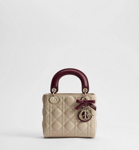 Dior Or Mini Lady Dior Bag with Chain