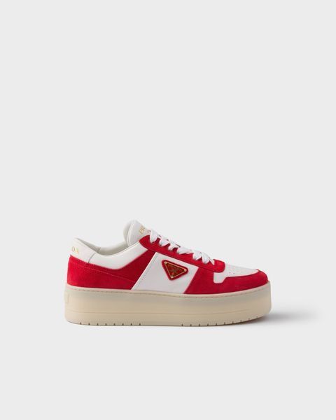Prada Downtown Bold nappa leather and suede sneakers