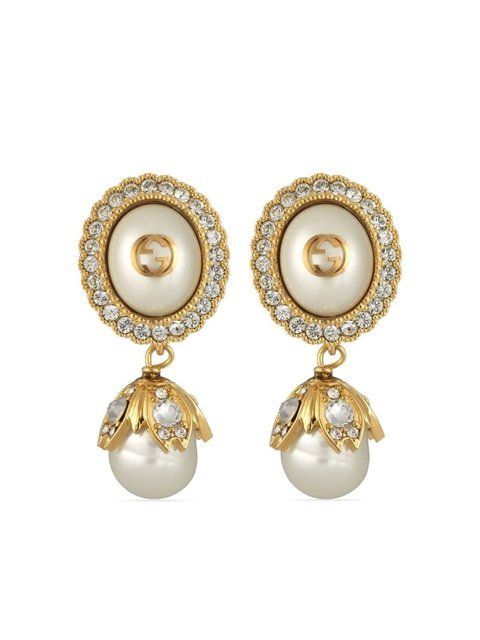 Gucci Interlocking G crystal-embellished earrings 4460 фото