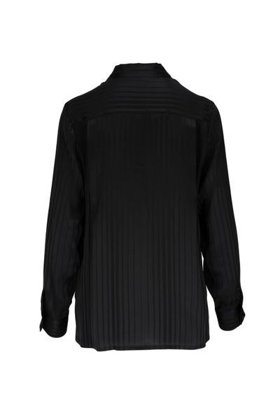 Loro Piana Ocean Silk Tie Neck Blouse