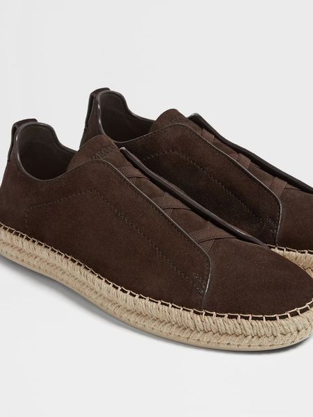 Zegna Suede Triple Stitch Espadrilles