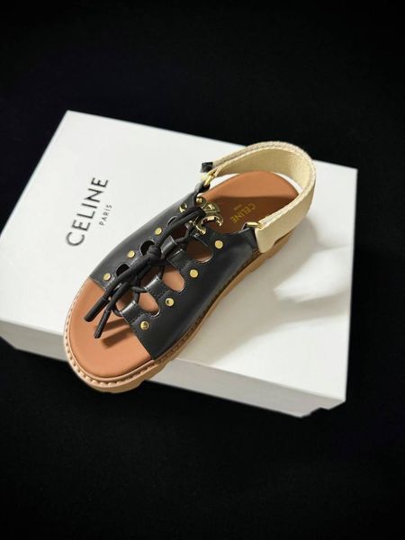 CELINE BILLIE CHUNKY SANDAL IN Calfskin and Textile