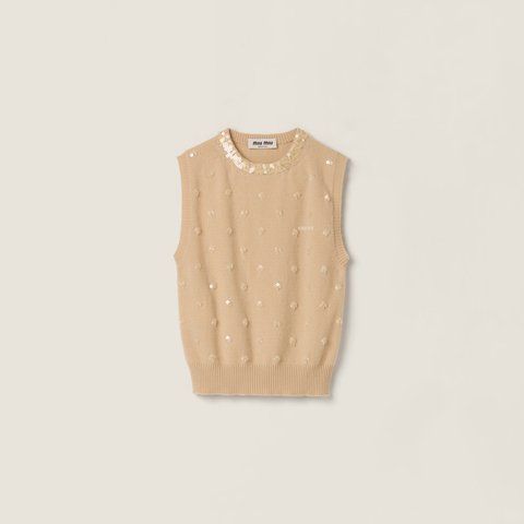 Miu Miu Embroidered cashmere vest