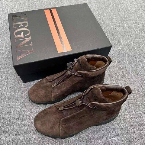 Zegna Brown Suede Triple Stitch&trade; Vetta Sneakers 1024 фото