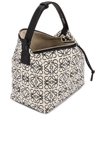 Loewe Medium Cubi Bag In Anagram Jacquard And Calfskin