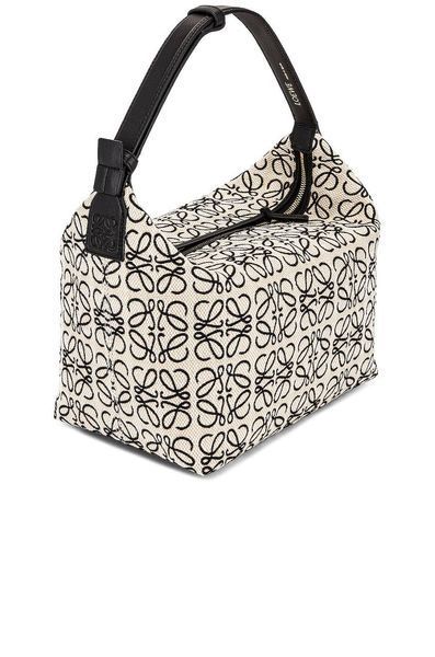 Loewe Medium Cubi Bag In Anagram Jacquard And Calfskin