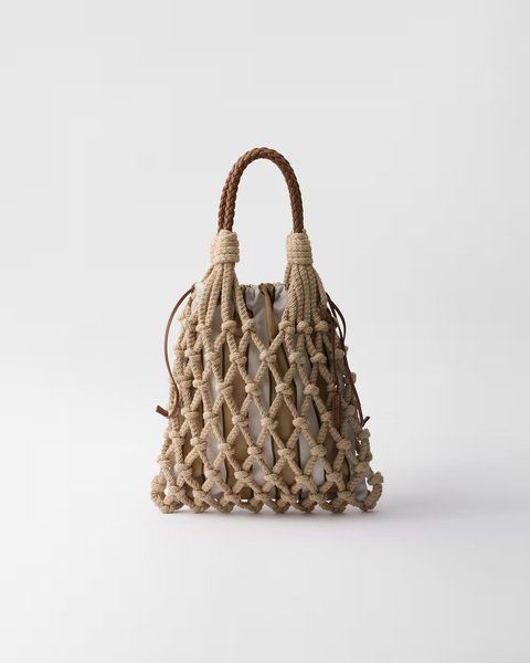 Prada Nou&eacute; medium cotton macram&eacute; bag