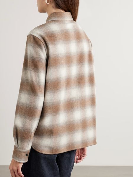LORO PIANA Checked wool and cashmere-blend flannel shirt