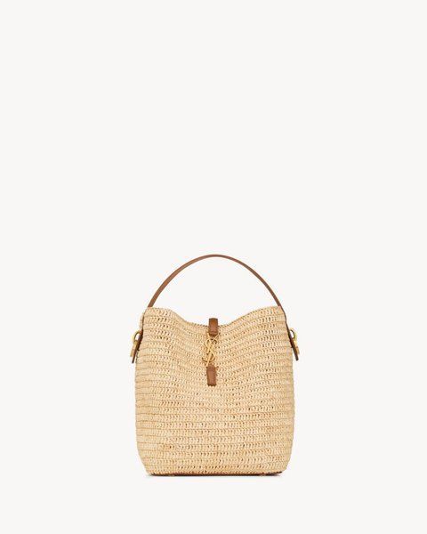 Saint Laurent le 37 in woven raffia and vegetable-tanned leathe 1186 фото