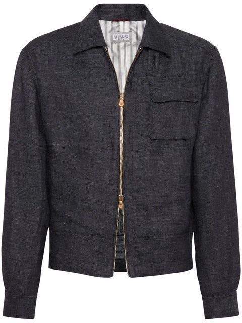 Brunello Cucinelli slub-texture linen shirt jacket