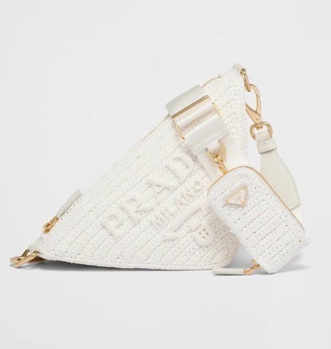 Prada triangle crochet shoulder bag