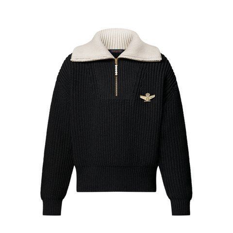 Louis Vuitton Chunky Wool-Blend Half-Zip Pullover 4677 фото