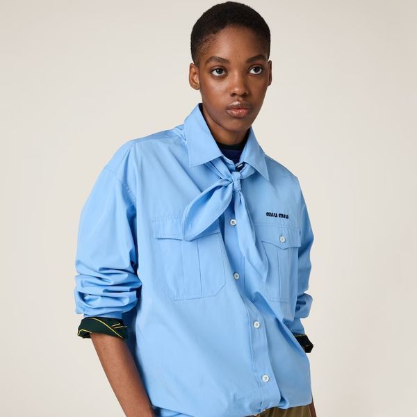 Miu Miu Poplin shirt with scarf