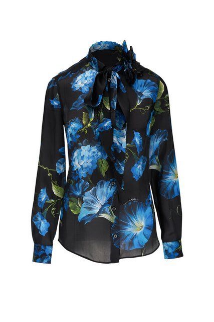 Dolce & Gabbana Silk Floral Print Blouse