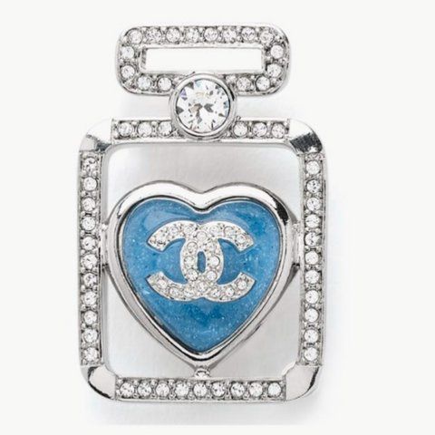 Chanel Coco Mark Metal Strass Brooch 4294 фото