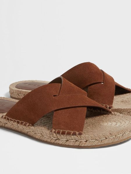 Zegna Suede Espadrille Sandals