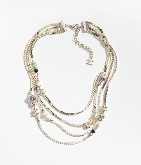 Chanel Necklace Metal, Glass Pearls, Natural Stones & Strass 4230 фото
