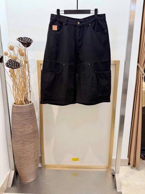 Louis Vuitton Suede Leather Workwear Shorts 5931 фото