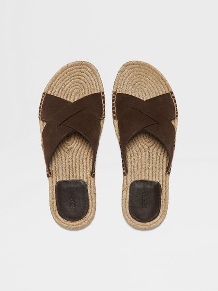 Zegna Suede Espadrille Sandals