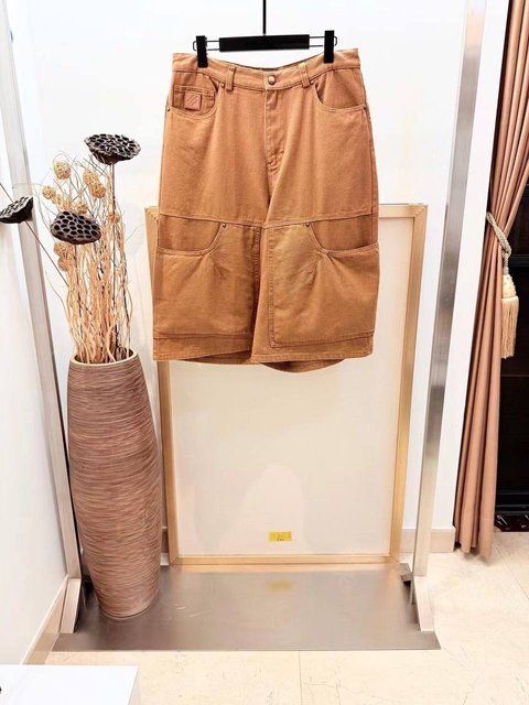 Louis Vuitton Suede Leather Workwear Shorts 5932 фото