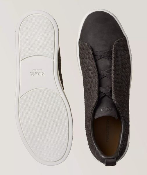 Zegna Triple Stitch Suede Sneakers