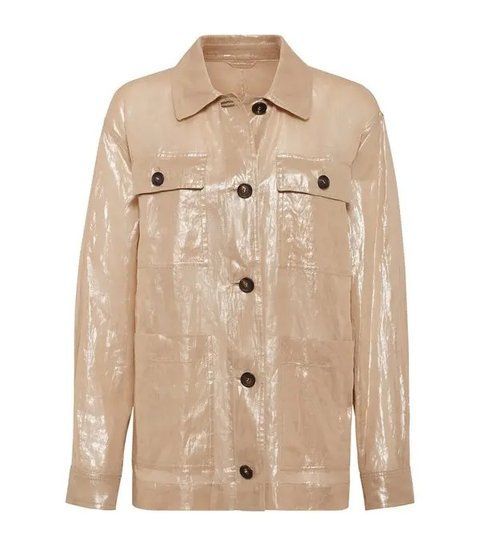 Brunello Cucinelli Monili Jacket in Lam&eacute; Cotton Gauze 5684 фото