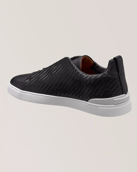 Zegna Triple Stitch Leather Sneakers