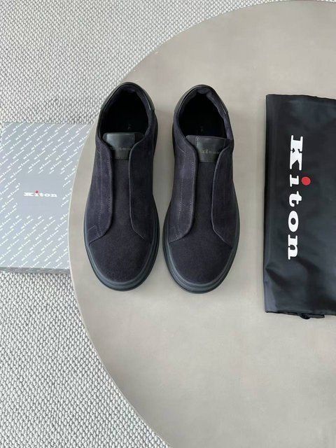 KITON SUEDE SLIP-ON SNEAKERS 1150 фото