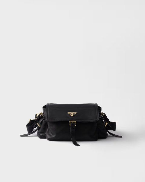 Prada Explore medium nappa leather shoulder bag with flap