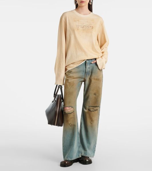 Acne Studios Logo distressed cotton jersey T-shirt
