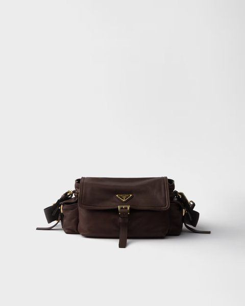 Prada Explore medium nappa leather shoulder bag with flap