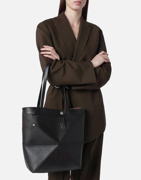 Loewe Panta medium Puzzle Fold tote in shiny calfskin