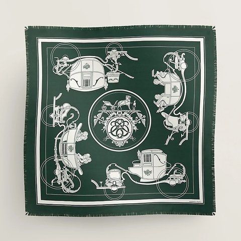 Herm&egrave;s Ex-Libris fringed scarf 80 2232 фото