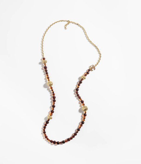 Chanel Long Necklace Metal, Glass Pearls & Strass 4239 фото