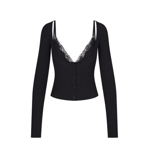 SKIMS soft lounge lace long sleeve top with bralette 5690 фото