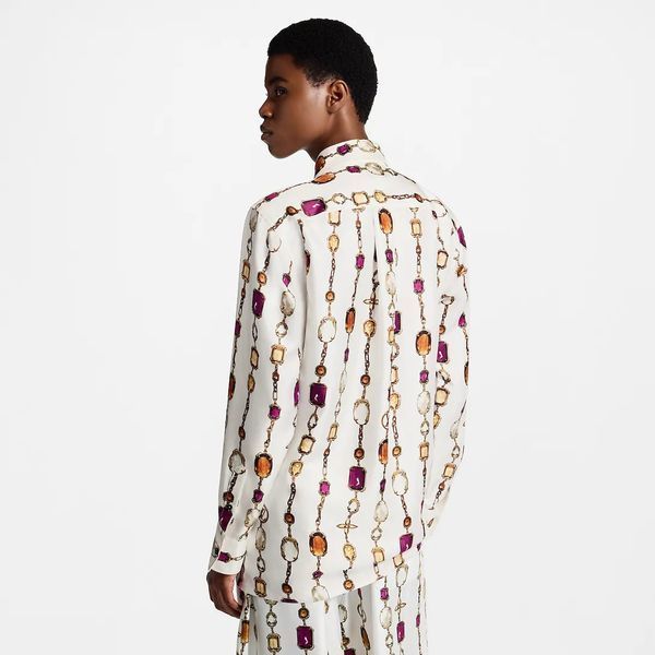 Louis Vuitton Necklace Print Silk Shirt