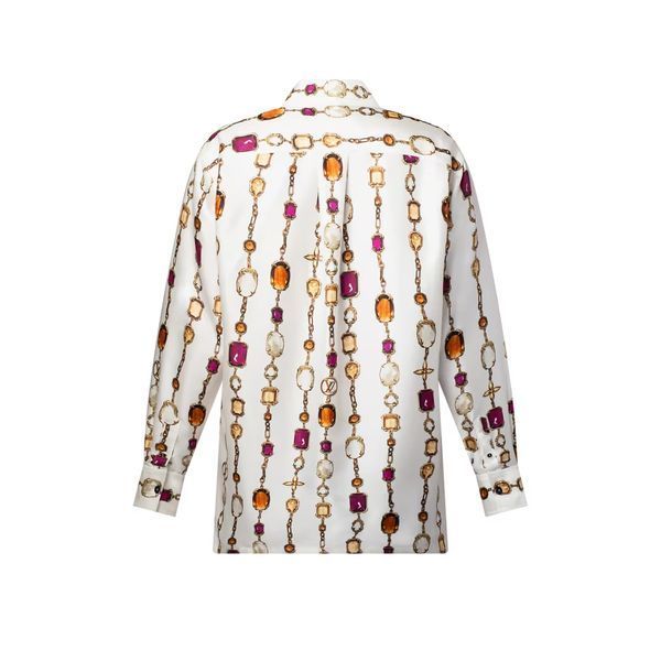 Louis Vuitton Necklace Print Silk Shirt