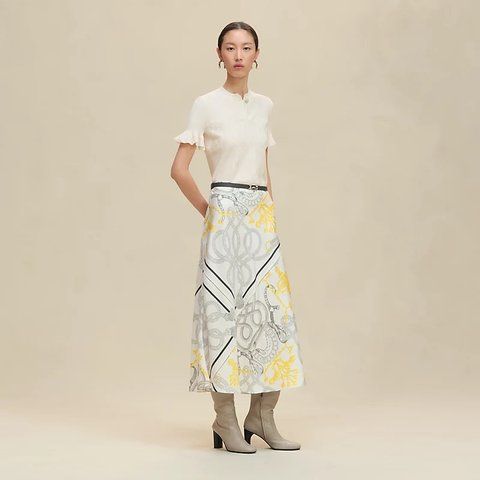 Hermes "Palefroi Remix" flowy slanted skirt 5196 фото