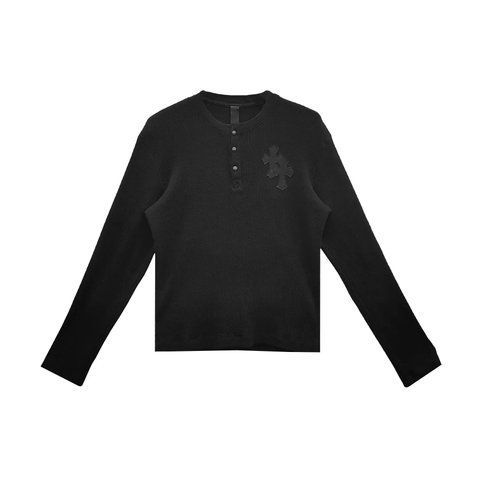 Chrome Hearts Leather Cross Long Sleeve T-Shirt