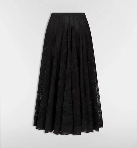 Dior Mid-Length Flared Skirt Ecru Jardin D-&Eacute;toile Cotton-Blend Lace 5849 фото